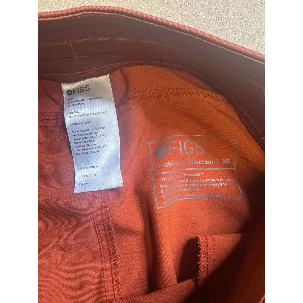 FIGS Scrub Pants Women Orange‎ Cargo Pocket Drawstring XS Technical Collection